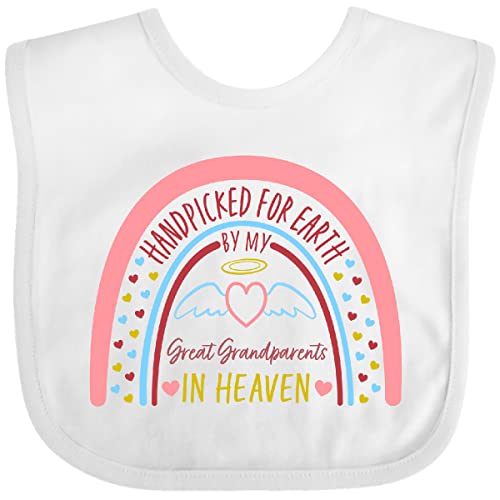 inktastic Handpicked for Earth By My Great Grandparents in Heaven- Baby Bib
