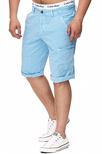 Preisvergleich Produktbild Glowinko Stoff Bermuda Uni M-950 (W34, M-950 Hell Blau)