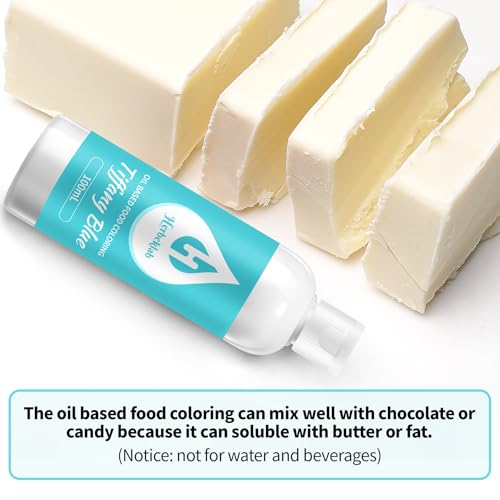 Image of Tiffany Blue Oil Based Food Coloring for Chocolate - Herbeklab 100ml Professional Concentrated Oil Food Dye for Candy Melts, Chocolate, Cake Pops, Strawberries & Baking