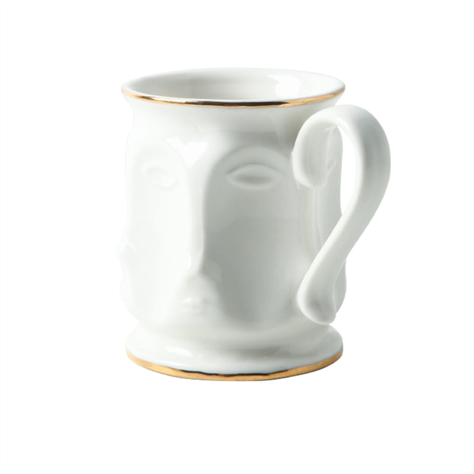 Taza De Café Taza creativa Personalidad Taza de café Frontera Cerámica Desayuno Café Leche Tea Tea Home Kitchen Bebida Diversión Regalo de cumpleaños Tazas Desayuno (Color : Gold Rim)