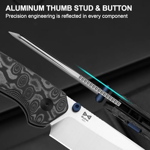 Image of Kizer Madrac Pocket Knife, 3.05 inch AEB-L Blade, Button Liner Lock