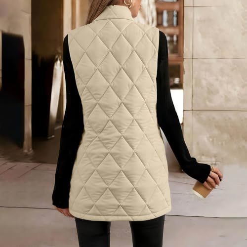 Puffer Vests for Women Diamond Quilted Zip Up Winter Jacket with Pockets - image 6