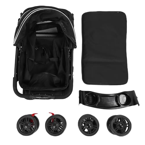 Cochecito para perros grandes con toldo protector y bandeja extraíble 5