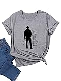 OUNAR Every Girl Needs A Little Rip in Her Jeans T-Shirt Womens Fun Letter Print Shirt Short Sleeve Casual Cowgirl Tees
