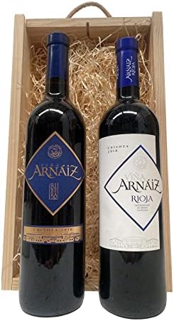 Deliex delicias de Extremadura. Caja con vinos crianza Rioja y Ri...