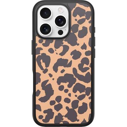 Image of OtterBox iPhone 16 Pro Symmetry Series Case - Leo Look (Black) - Ultra-Thin, Sleek, Leopard Print iPhone Case