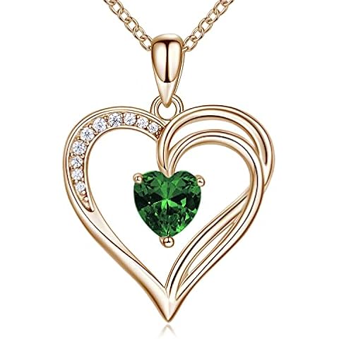 925 Sterling Silver Chain Heart Necklace Women's Birthstone Necklace for Women Double Heart Chain Silver Jewellery Women's Gifts for Women Mum Girlfriend, Sterling Silver Cover
