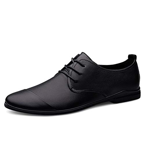 Dress Oxford for Men Lace Up Solid Color Round Toe Cap Toe Derby Shoes Low Top Block Heel Rubber Sole Slip Resistant Anti-Slip Wedding3