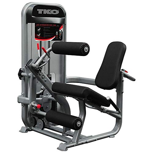 TKO Leg Extension / Curl Machine, 170lb Weight Stack, Black, Aluminum Frame, 58