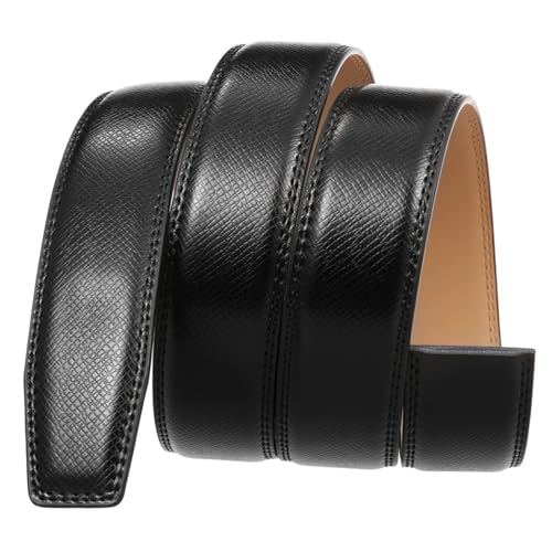 Leather Replacement Belt Simple Belt Strip Men's Replacement Belt Without Buckle(Black)2