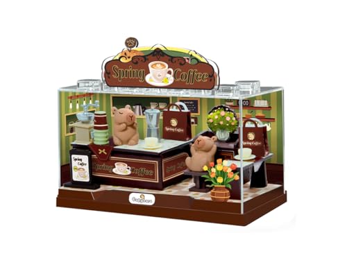 I-TOTAL® - Shop in a Box Kit Creative DIY Miniature 3D Construire et Collectionner des Boutiques Style Pastel, Modèle avec Détails Décoratifs Idée Cadeau (SPRING COFFEE)