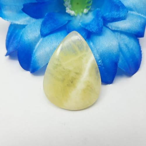 Agate jaune naturelle poire 66 cts cabochon 48x33mm pour la création de bijoux uniques DIY - 3