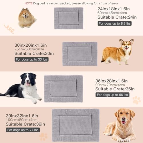 Vejaoo Hundebett, Waschbar Hundekissen flauschig Hundematte, Umkehrbar Weiche und Warme Hundematte für klein mittel große Hunde XZ016