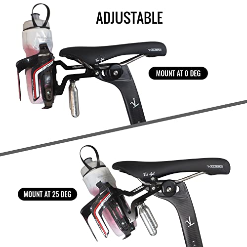 Triathlon Bike Accessories Under Saddle Bottle Holder Dual Water Bottle Cage Mount - Behind Seat Mount Only (Cages NOT Included)