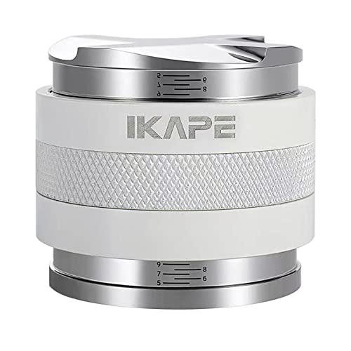 Ikape Coffee Products, 51Mm Coffee Distributor & Hand Tamper, Adjustable Depth Espresso Distributor Fits All 51Mm Espresso Portafilter, Compatible With Delonghi Bottomless Portafilter (White) #TOP2