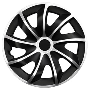 WERKTHOR Premium Radkappen 13-16 Zoll - Radkappen 16 Zoll 4er Set in Schwarz/Silber für idealen Felgenschutz - Schlagfest & bruchsicher - Autofelgen Radblenden