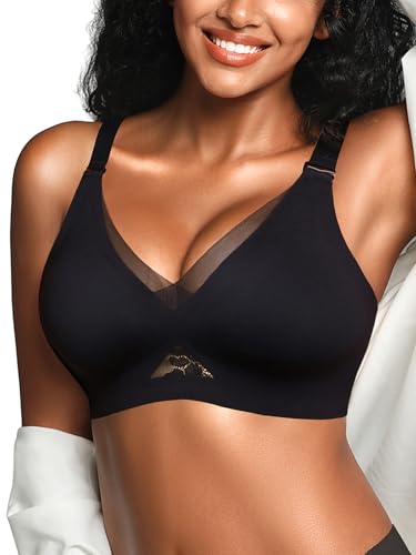 Image of Jelly Bras for Women No Underwire, Full Coverage Seamless Comfortable Bralette with Support and Lift, Wireless Padded Bra