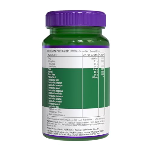 Pure Nutrition Probiotic Supplement, 50 Billion CFU, 60 Veg Capsules | 14 Strains of Live Cultures (600mg) | Supports Gut Health, Improves Digestion, Enhances Nutrient Absorption & Boosts Immunity | Vegan