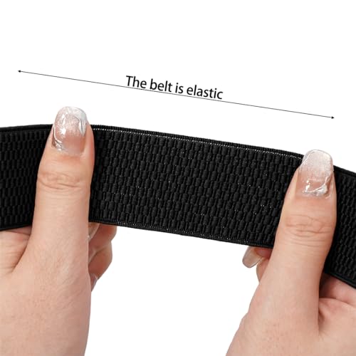 Gold Leaf Belt - Women's Skinny Elastic Waistband with Double Knot Buckle - Stretch Belt for Jeans3