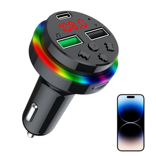 Transmisor Auto FM - Adaptador De Música Doble, Pantalla LED De Puerto USB | Función Integrada De La Función Multifunción del Dispositivo Multifunción Función De Carga para La Transmisión De Música