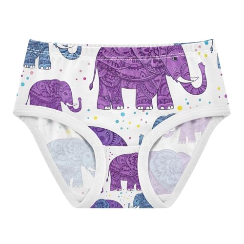Cute Purple Elephants Purple Blue Toddler Underwear, Cotton Underwear Girls, 2T–8 Years - Main Image