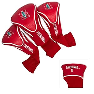 Team Golf NCAA Stanford Cardinal Contour Golf Club Headcovers (3 Count) Numbered 1, 3, & X, Fits Oversized Drivers, Utility, Rescue & Fairway Clubs, Velour lined for Extra Club Protection