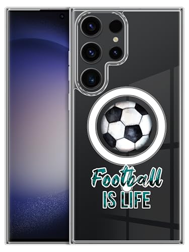 Coque Magsafe pour Samsung S22 antichoc transparente GlamCase avec motif football rigolo féminin