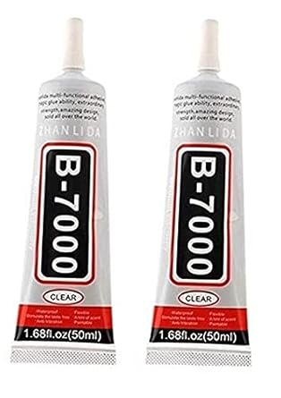 Pacificdeals Pack of 2 B7000 Multipurpose Transparent Clear White Adhesive Waterproof Washable Glue For School Kids Projects Jewellery Shoes Sole Repair Mobile Touch Screen Repair Stones 50ml Each