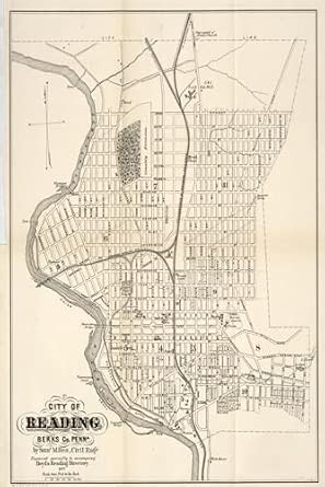 Reading Pennsylvania Map Journal: Vintage Map Notebook