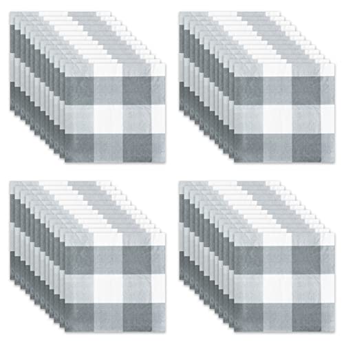 Havercamp Servietten, kariert, 16,5 cm quadratisch, gefaltet, 48 Stück, Grau / Weiß 48 Stück Cover
