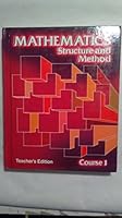 Mathematics Structure and Method Crs 1 Teachers edition 0395313937 Book Cover