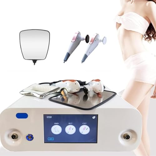 LYJIANGXIN MáQuina para El Tratamiento del Dolor De 448k, MáQuina para Esculpir El Cuerpo con 8 Sondas Y 2 Mangos Y 1 Placa Negativa, Y 2 Modos De Trabajo