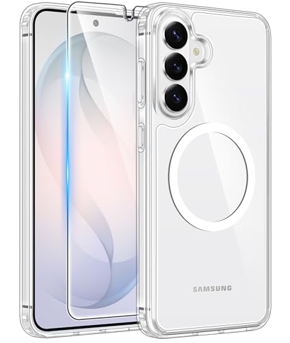 Samsung Galaxy S26+ Plus�pFNTCASE �P�[�X:[Magsafe�Ή�] [�X�N���[���v���e�N�^�[] ���ϖh�~ ���� �N���A �~���^���[�O���[�h - Samsung S26 Plus�p�ϏՌ��ی�d�b�J�o�[ - �N���A