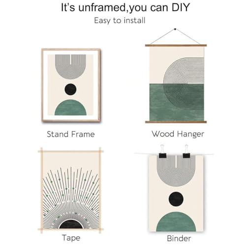 Stampa su tela soluzione per pareti vuote triptyque moderne vert Boho 60x90cm