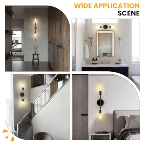 Image of ELEPHANTBOAT 1PCS Wall Lamp Fixtures, Minimalist Industrial Metal Wall Light for Home Decoration, 13.4'' Retro Dual Head Stick Light for Hallway, Living Room, Bedroom, Corridor(No Bulb Included)