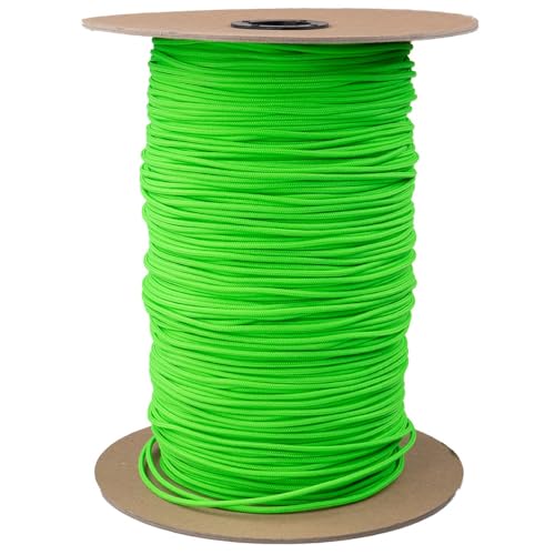 Image of Paracord Planet 275lb Paracord - 3 /32 Inch (2.38 mm) Nylon Crafting Cord with 5 Strand Inner Core - Cosmic Green (25 ft)
