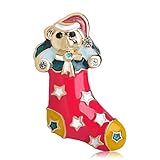 ✪ Item Type: Broschen XZROOKEI Nette Emaille Bär Puppe Strumpf Broschen Für Frauen Kinder Kristall Schlauch Brosche Abzeichen Kleidung Zubehör Rot