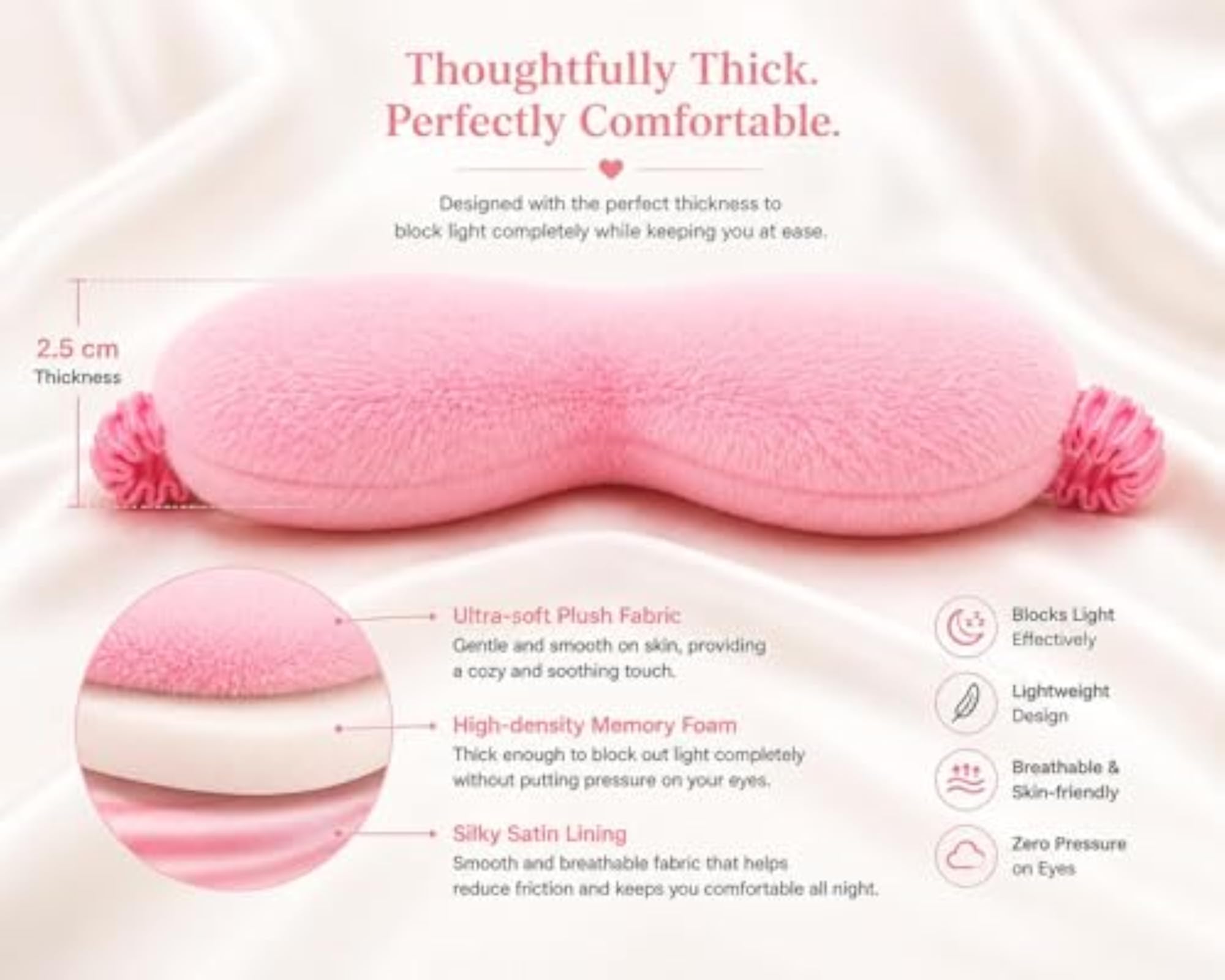 Premium Mulberry Silk Faux Fur Eye Mask for Sleeping