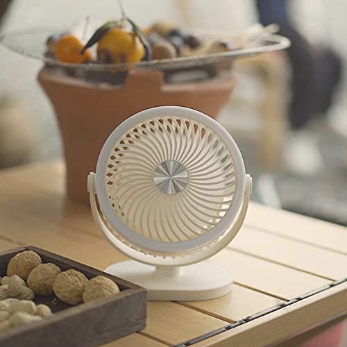 Ventilador de escritorio portátil recargable con linterna LED ajustable 6