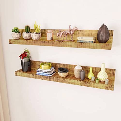 Estantes de pared de madera maciza repisas de exhibición flotantes de alta carga 3