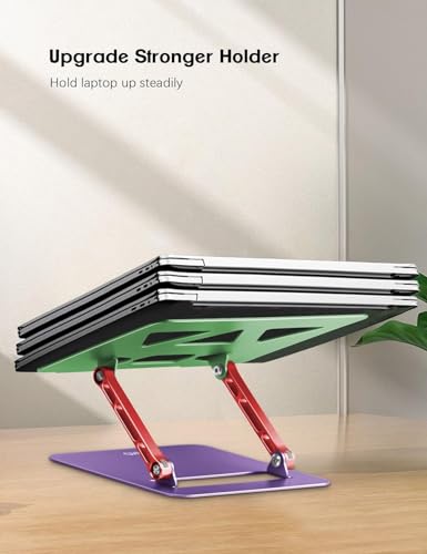 Image of Aoviho Laptop Stand for Desk-Adjustable Laptop Stand Holder -Foldable Notebook Computer Stands for MacBook Air Pro HP Lenovo Dell Samsung Chromebook, 10-15.6 inch, Mixed Color