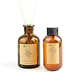 Ecodrop Rose Reed Diffuser Set - 100ml | Relaxing & Luxurious Rose Scented Aromatherapy Fragrance Oil, a Glass Bottle & 6 Wooden Reed Sticks | Office & Home Spa Gift for Kitchen, Bedroom & Bathroom