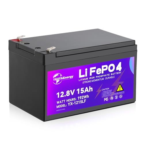 Image of 12V 15Ah Lithium Battery, Rechargeable LiFePO4 Battery with Built-in 30A BMS Board, 5000+ Deep Cycles, Higher Energy Density, for RVs, Van, Camping, Marine, Trolling Motor