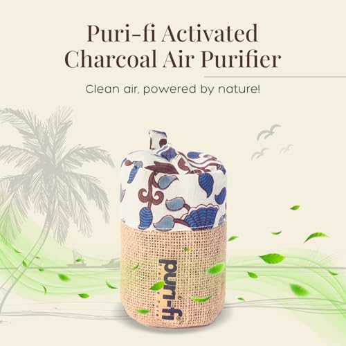 Image of Charcoal Air Purifier (Tropical Bloom) - Non-Electric, Reusable Odor & Moisture Absorber with Coconut Shell Charcoal for Home, Car, Closet & Office. 250g, Pack of 2