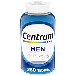 Centrum Multivitamin for Men, Multivitamin/Multimineral Supplement with Vitamin D3, B Vitamins and Antioxidants, Gluten Free, Non-GMO Ingredients – 250 Count