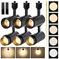 12W Track Lighting Heads, H Type Track Lights With Remote ,Stepless 10-Color LED Track Lighting Dimmable, 2700K-6500K Adjustable, Zoomable 15°-60° Beam Angle, Timer For Artwork,Accent 6 Pack, Black