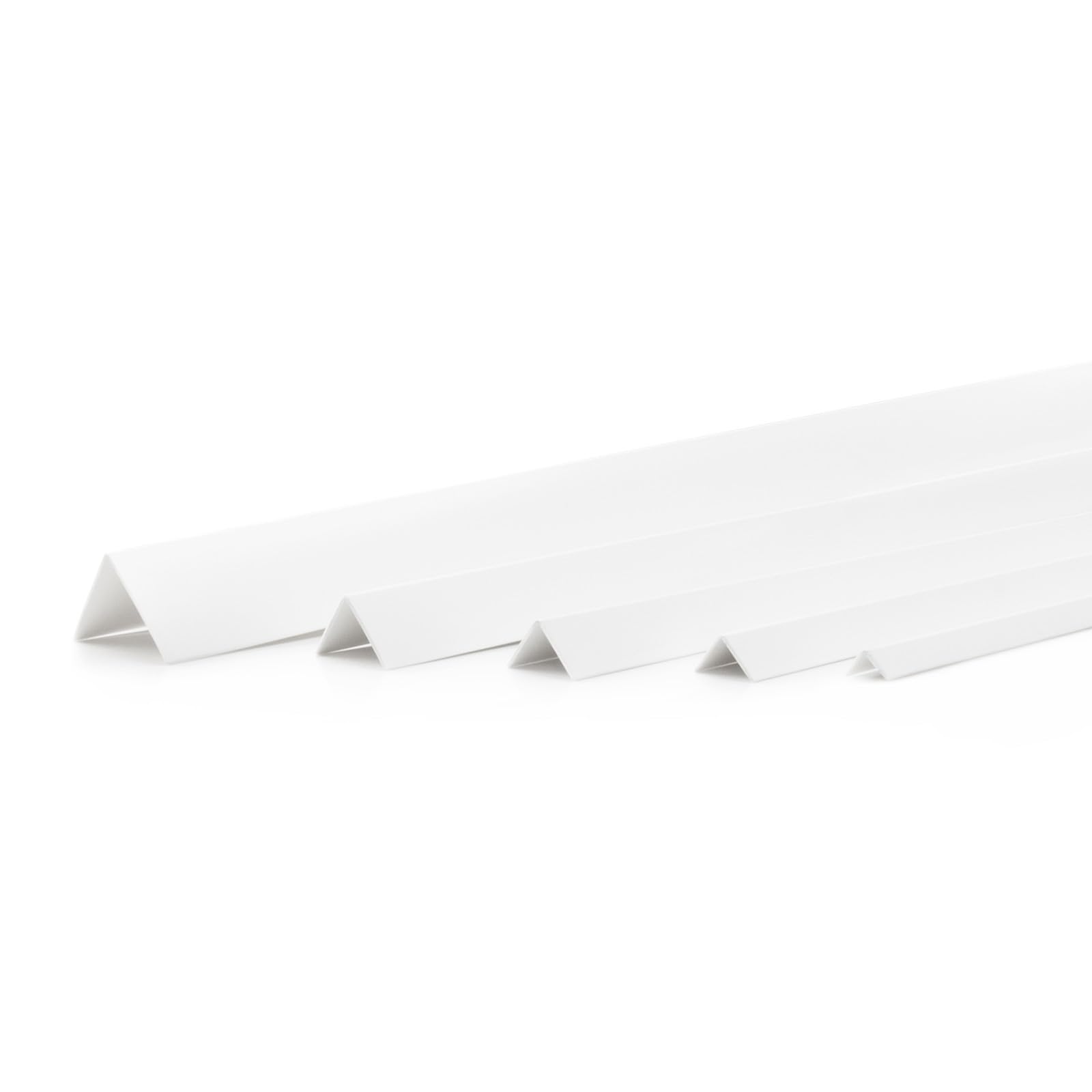 DQ-PP Profilo angolare: dimensioni: 25 x 20 mm, lunghezza: 20 m (10 x 2 m), colore: bianco, materiale: PVC, listello angolare in plastica, paraspigoli esterni da parete, profilo angolare in plastica