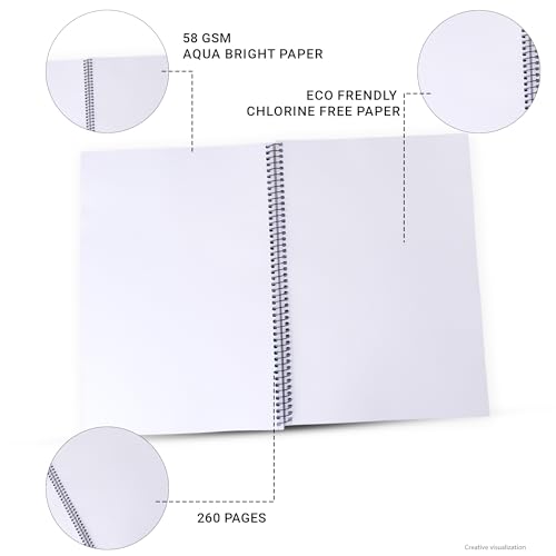 Image of nRp VidyaVeer A4 Spiral Notebook 260 Page | Ruled Notebook