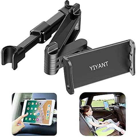 Car Headrest Mount, Stretchable Car Backseat Seat Mount/Tablet Headrest Holder Universal 360° Rotating Adjustable for all 4"-10.6" cellphones /Tablet Switch iPad iPad Air iPad Mini,Samsung Galaxy ect Cover