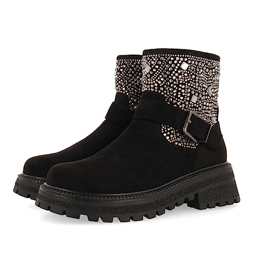 Bottes camel en peau style motard avec pierreries pour fille et garçon